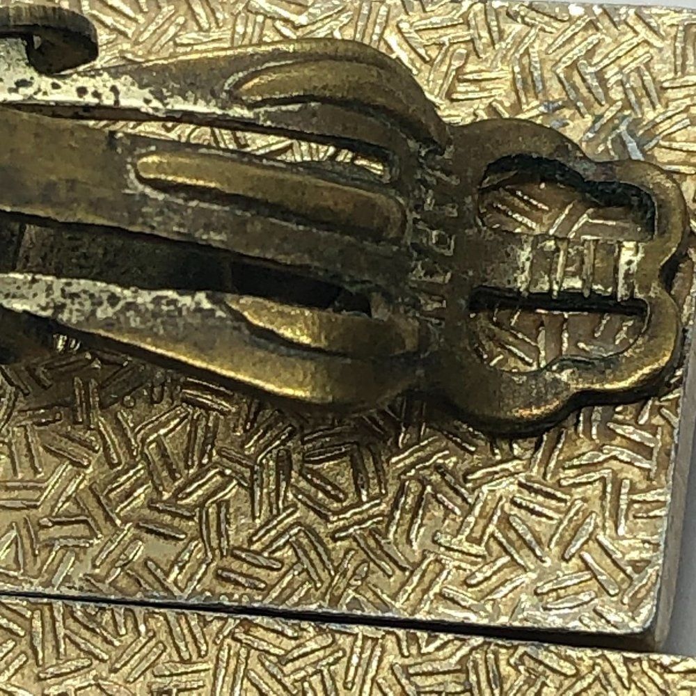 Pretty Vintage Rectangular Abalone Shell Clip On … - image 7